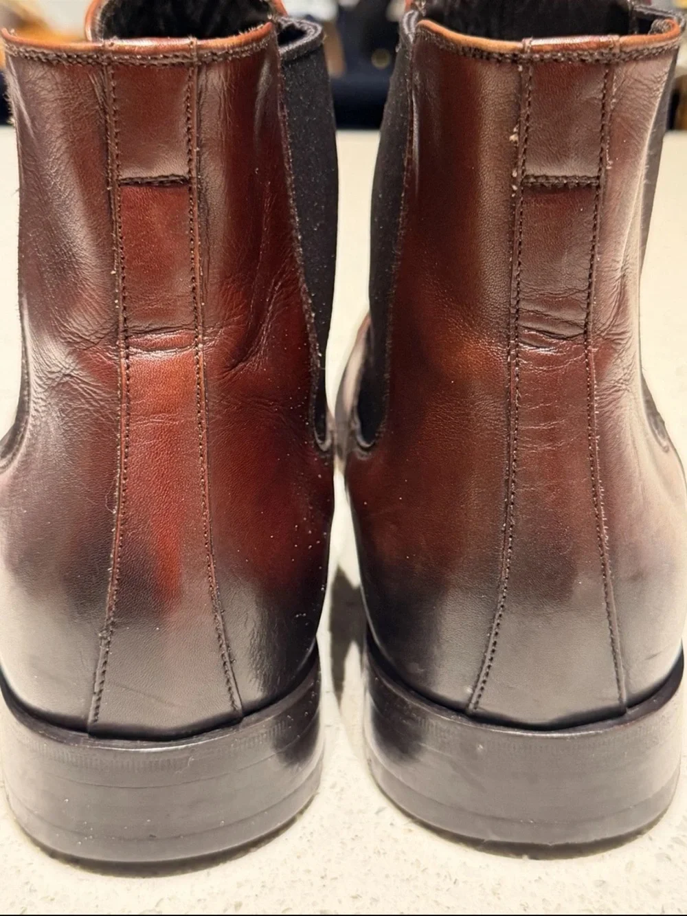 Prada Brown Leather Chelsea Boots with captoe Brogue boots